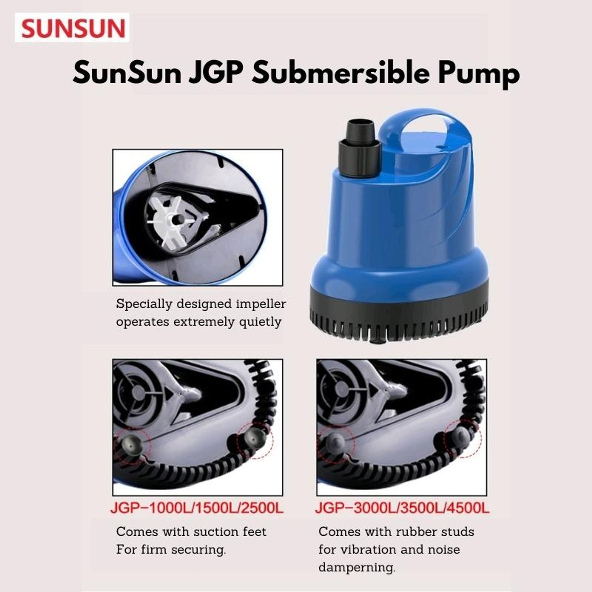 SUNSUN JGP Submersible Water Pump (1000 - 4500 L/Hr)