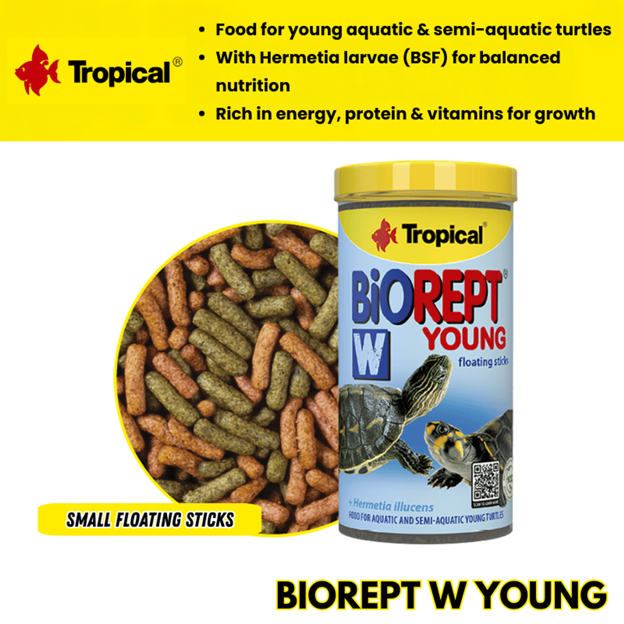 Tropical Biorept W YOUNG (Turtle feed, small pellet)