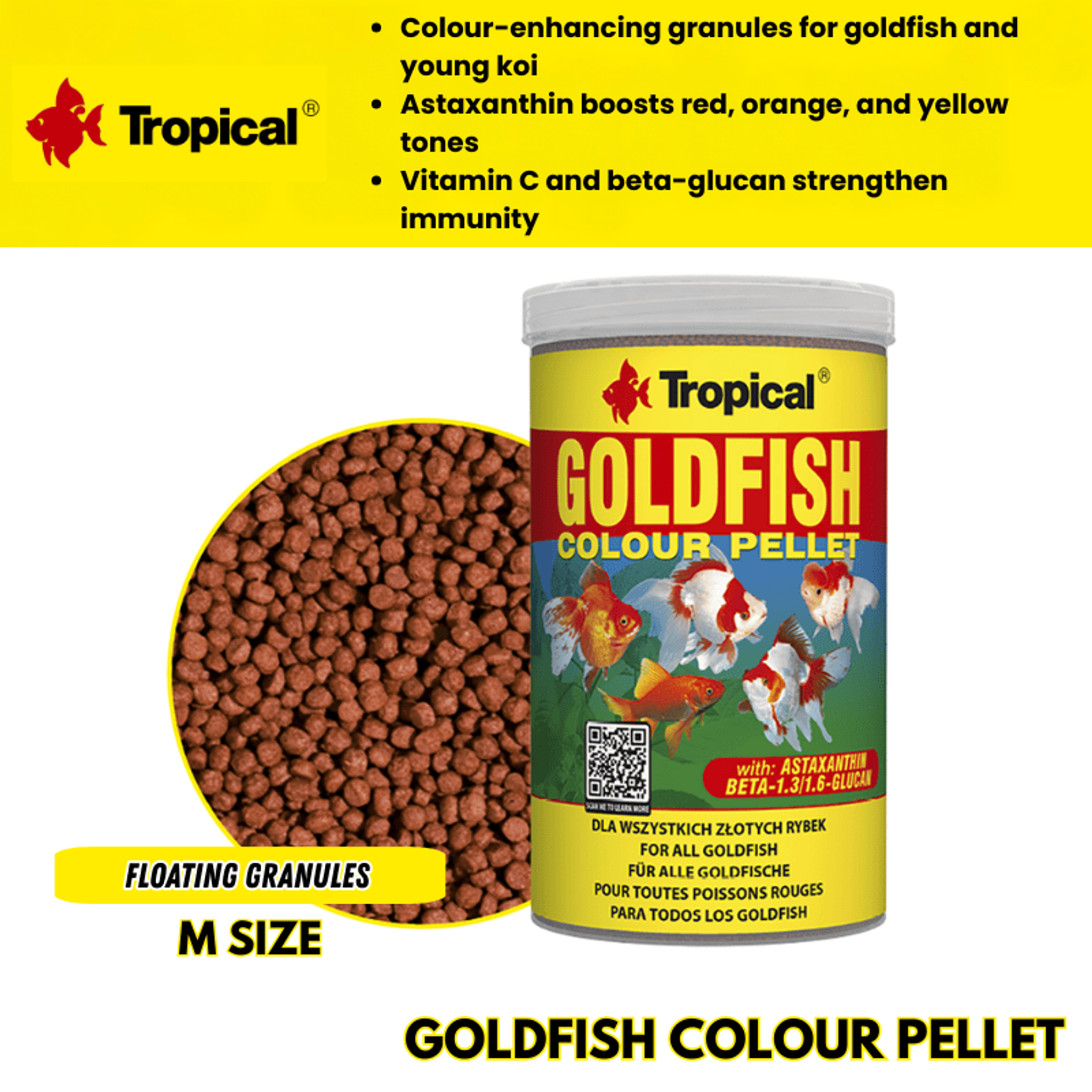 Tropical Goldfish Colour Pellet Size M (color enhancing)