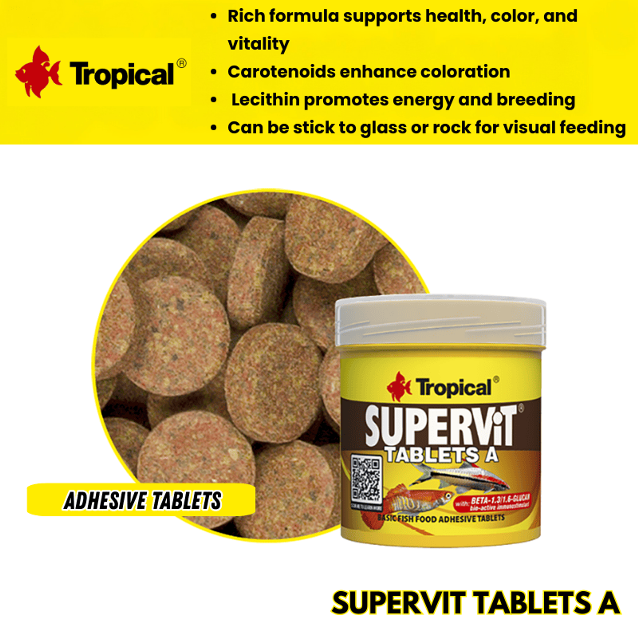 Tropical Supervit Tablets A (36g/150g/2kg) (stick to tank)