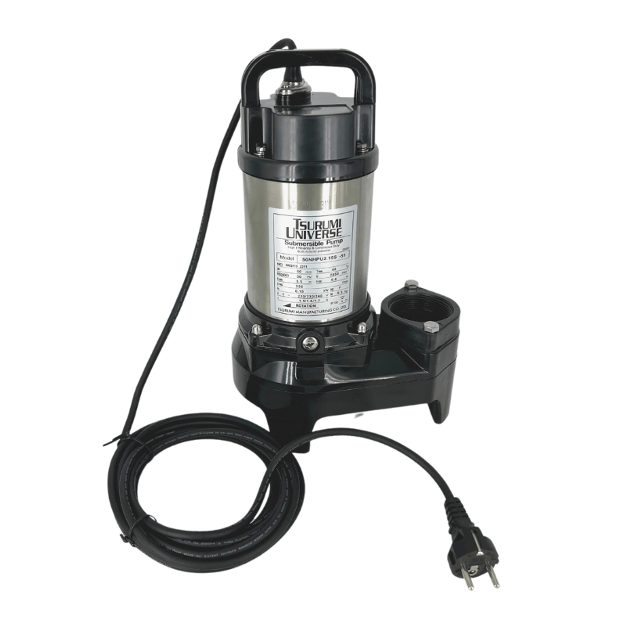Tsurumi Submersible Sewage Pump - 50NHPU2.15S (No Float)