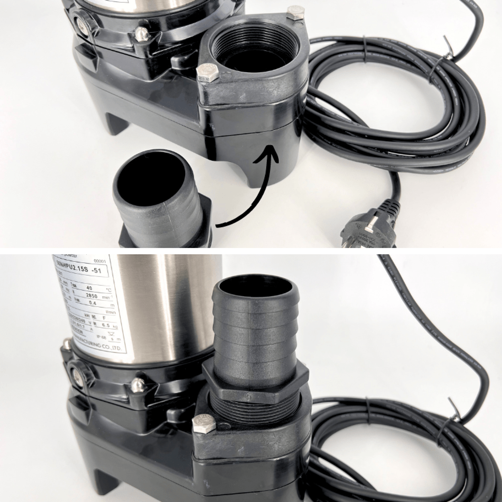 Tsurumi Submersible Sewage Pump - 50NHPU2.15S (No Float)