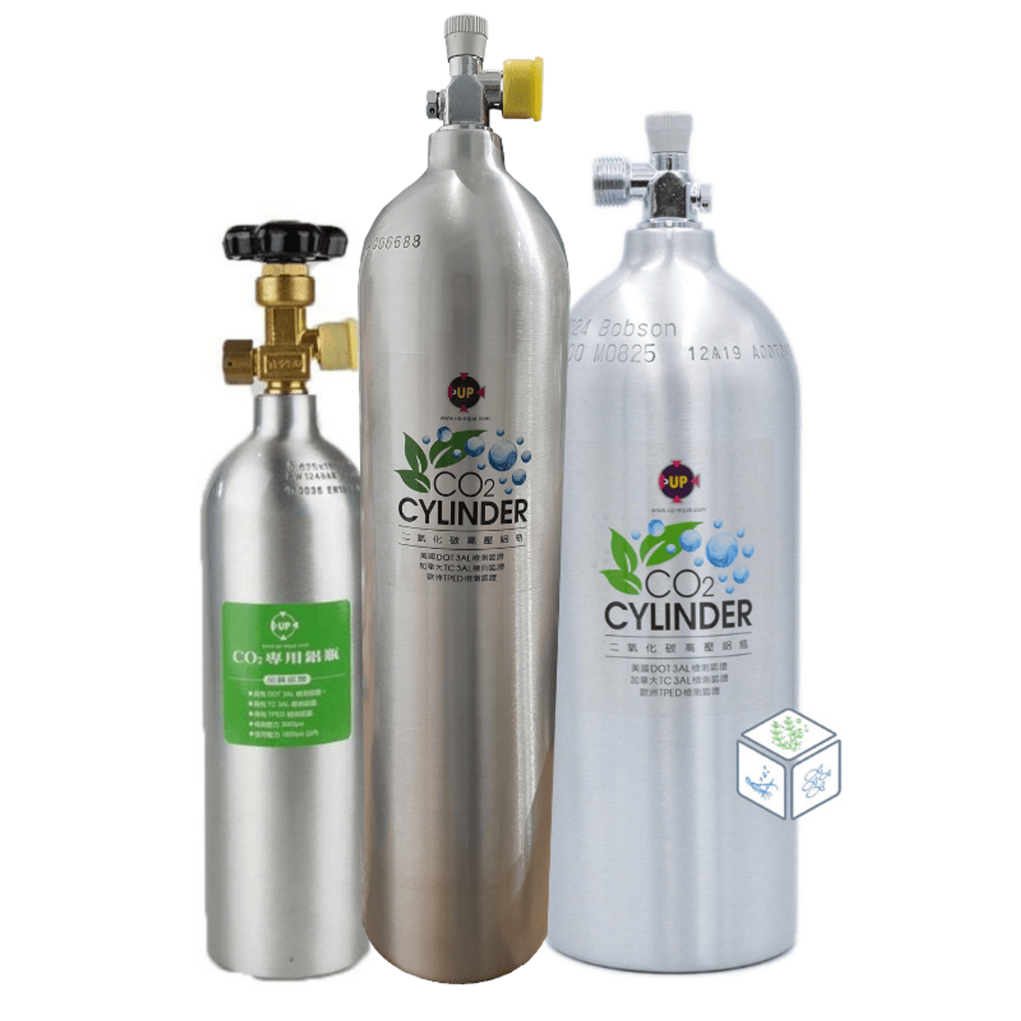 UP Aqua - CO2 Aluminum Cylinder (Normal - A-136/158/143) - (1/2/3L)
