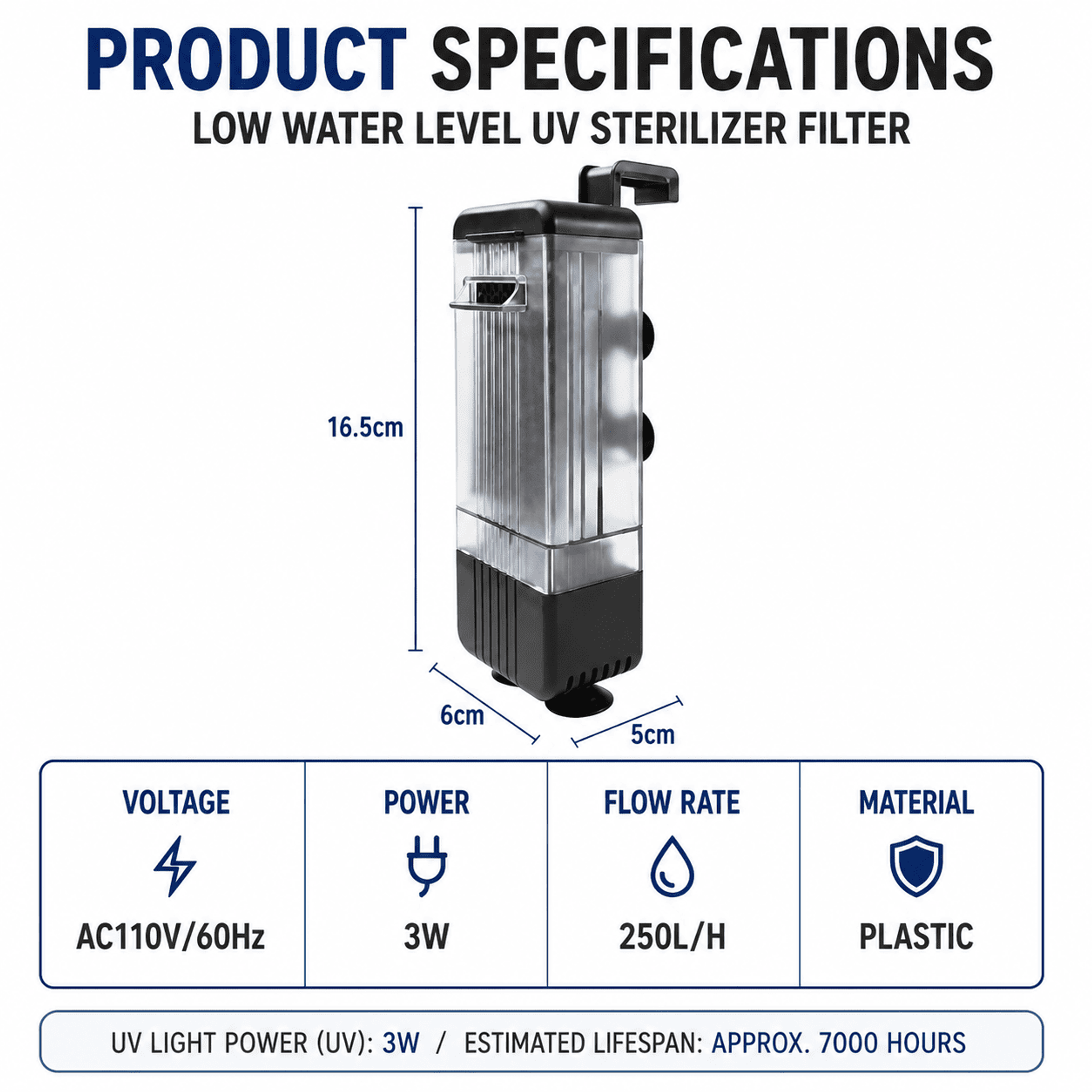 UP AQUA CA-F-026-S Low water level UV filter (USB)