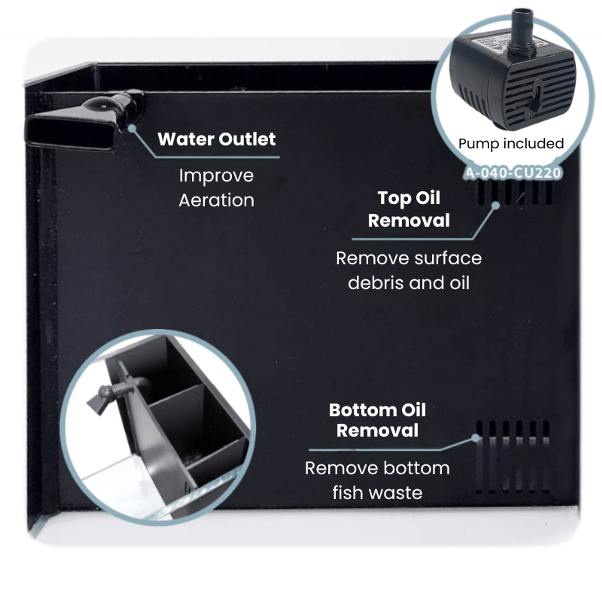 UP AQUA TK-SF-ST-B Narrow Desktop tank
