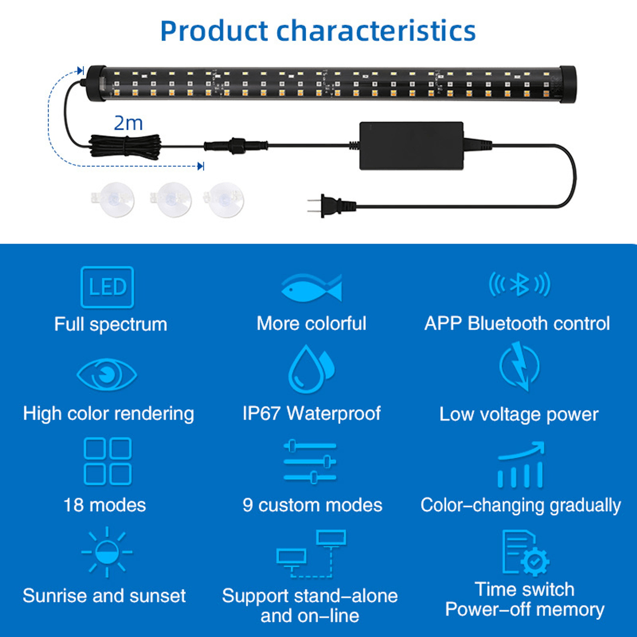 Week aqua T12 Submersible Tanning Light (2ft,3ft,4ft,5ft)-Full spectrum aquarium lamp
