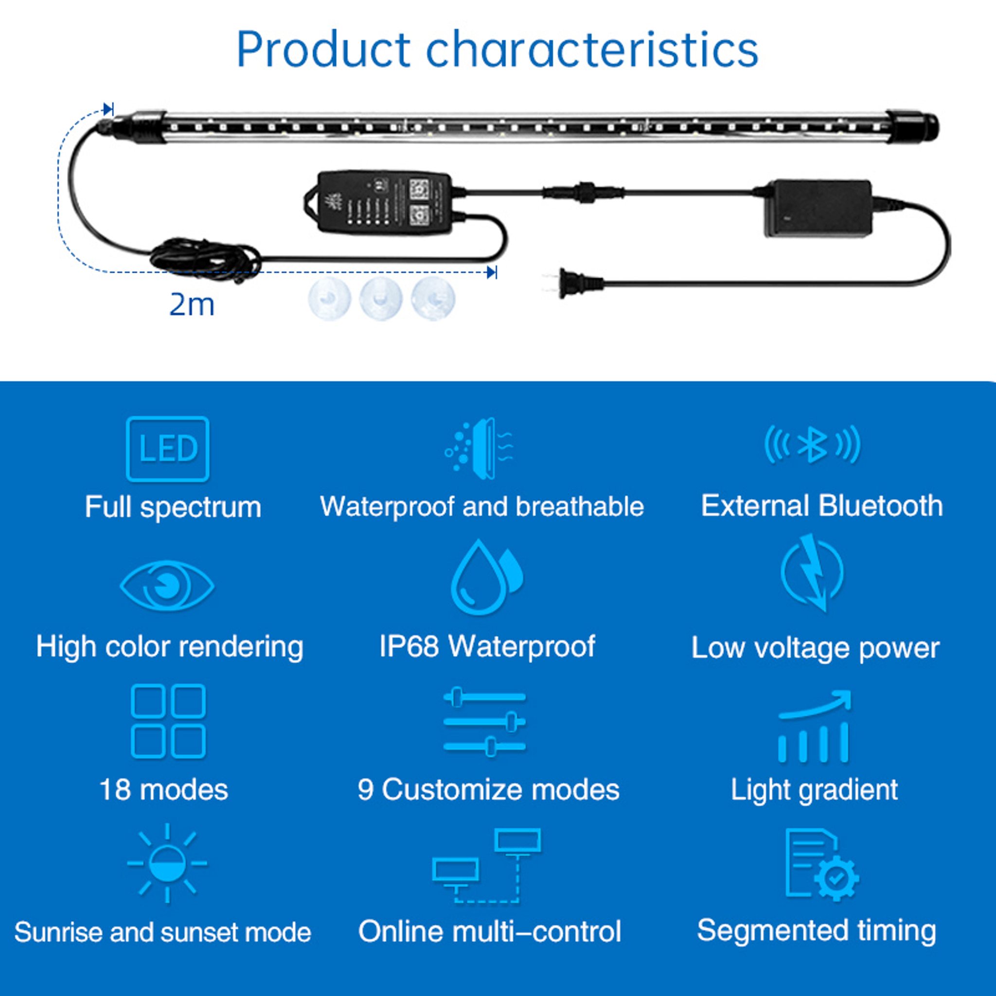 Week Aqua T8 PRO Submersible Tanning Light (60-150cm) (Controllable)