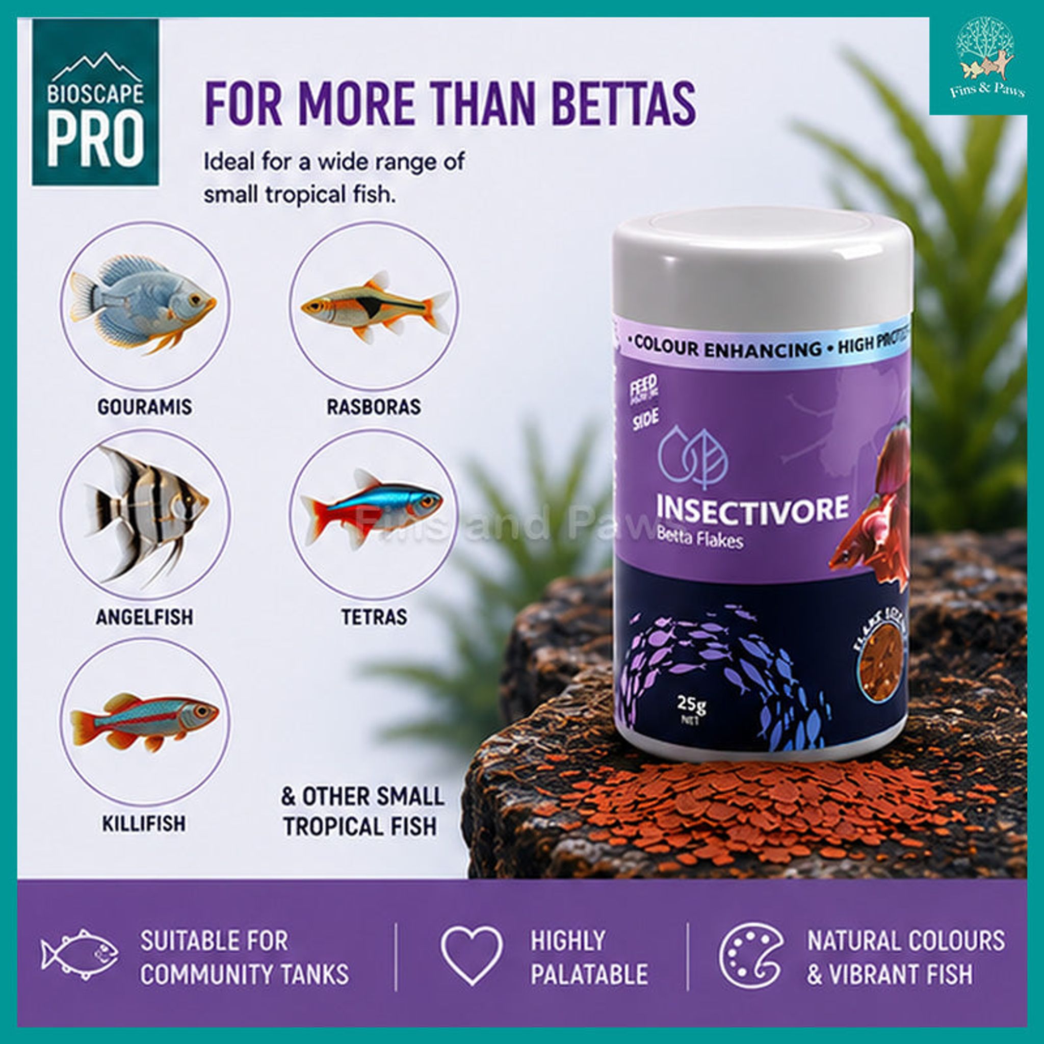 [Bioscape] Insectivore Betta Flakes Fish Food (Made in Europe) – Ideal for Fighting Fish and other Small Freshwater Community Fishes