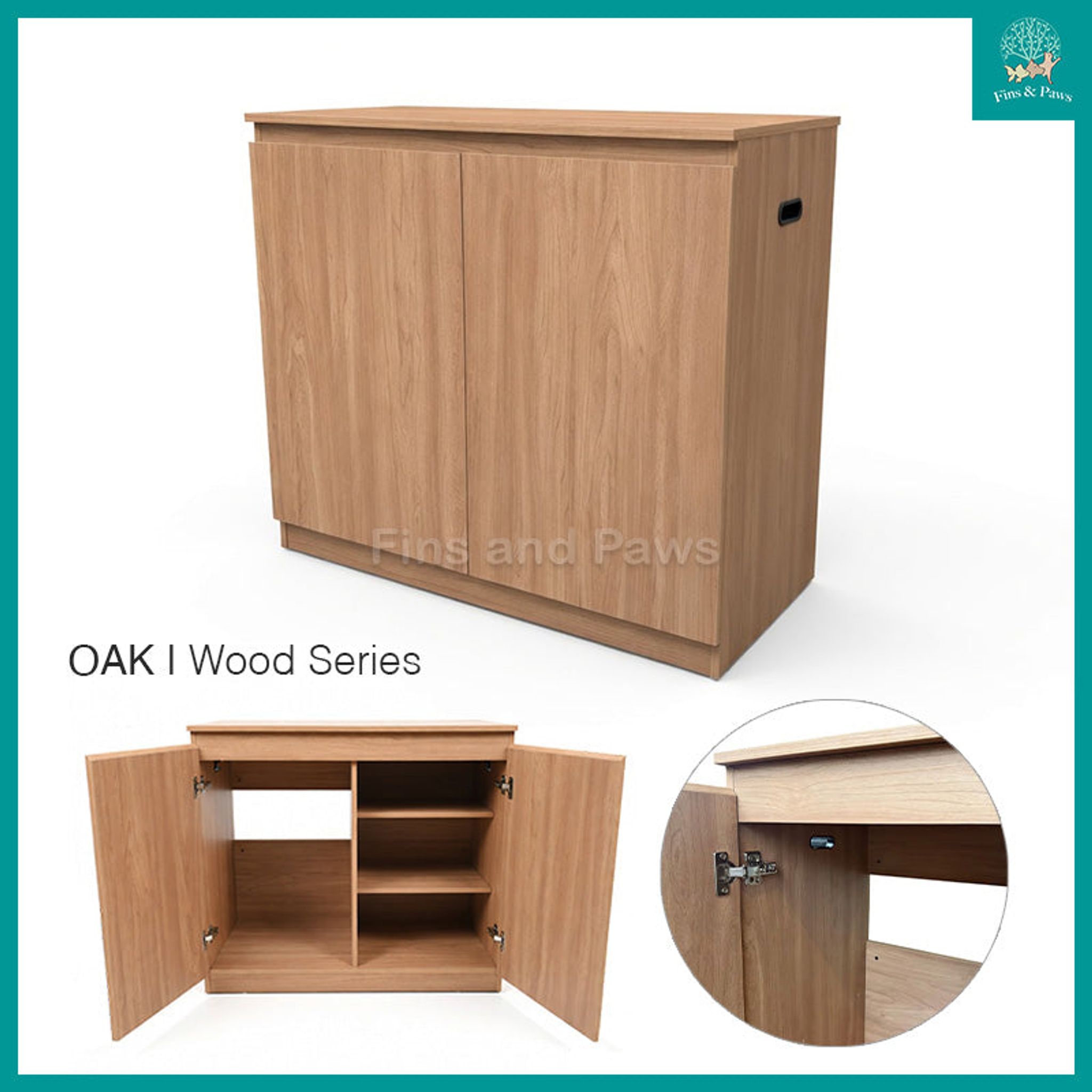 [Crystal] Monochrome and Wood Series 2ft (60cm), 3ft (90cm) and 4ft (120cm) Designer Aquarium Fish Tank Cabinet