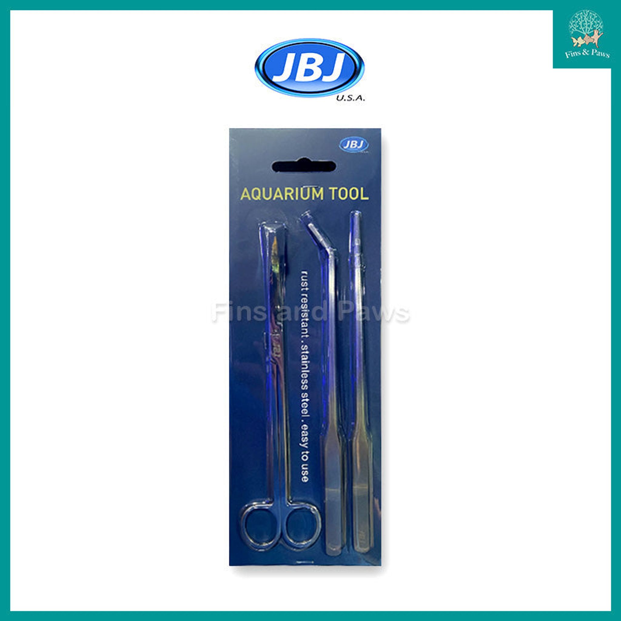 [JBJ] Quality Stainless Steel Scissor, Bend Pinsette and Straight Pinsette for Planted Aquarium - 250mm (3-in-1 Tools Kit)