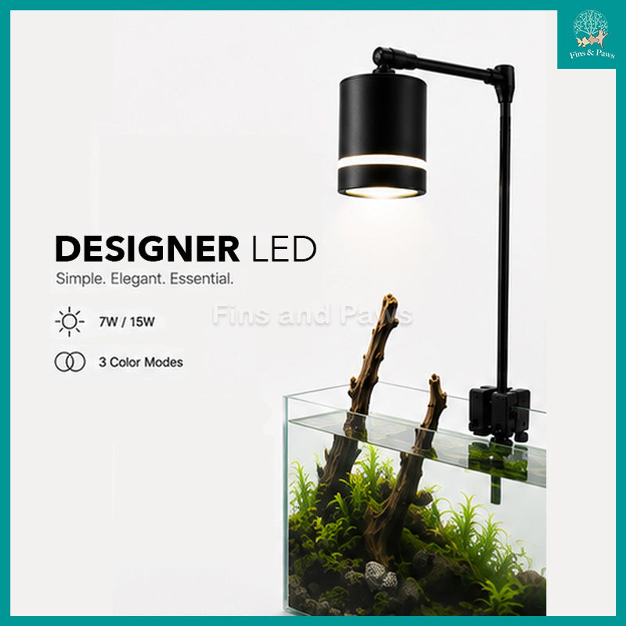 [Raw Elements] Coco Designer Pendent LED with Stand for Aquariums Fish Tanks (from 20cm - 45cm)