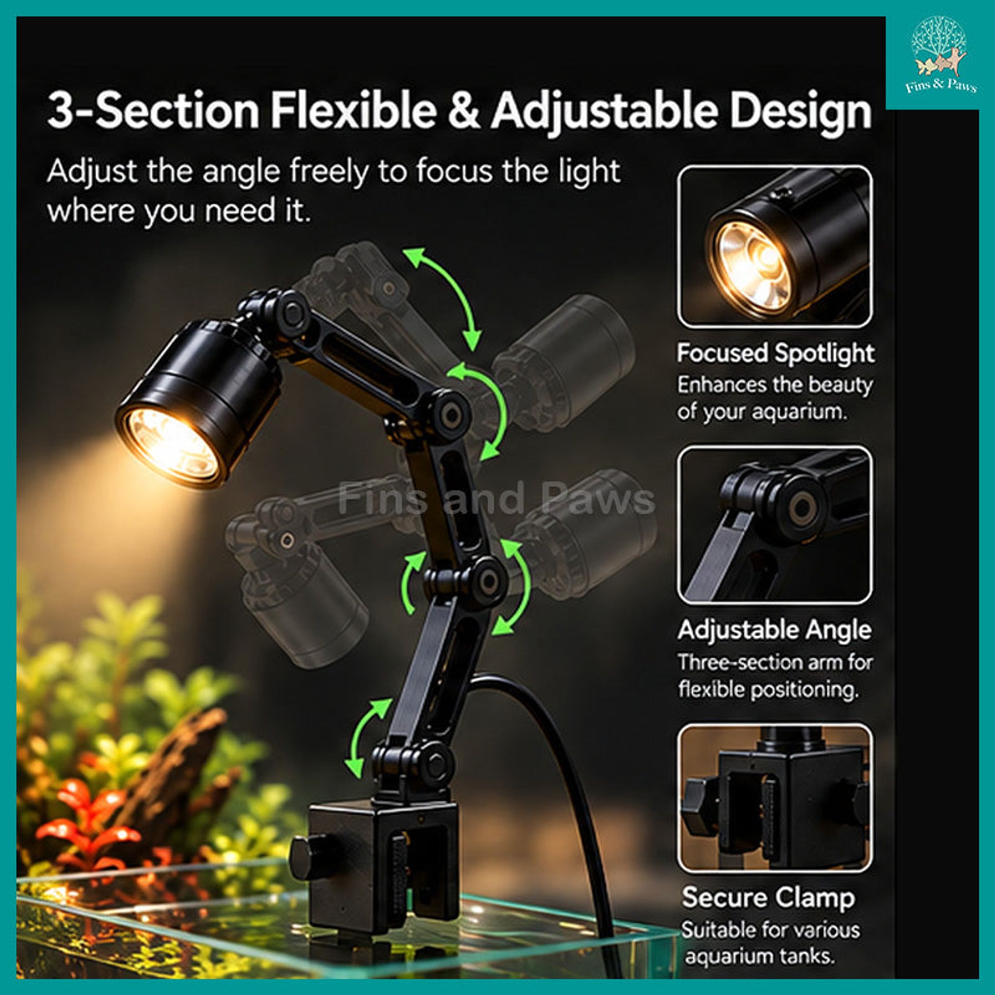 [Raw Elements] COCO Foldable Aquarium LED Spotlight 5V 1A USB (ZD-202)