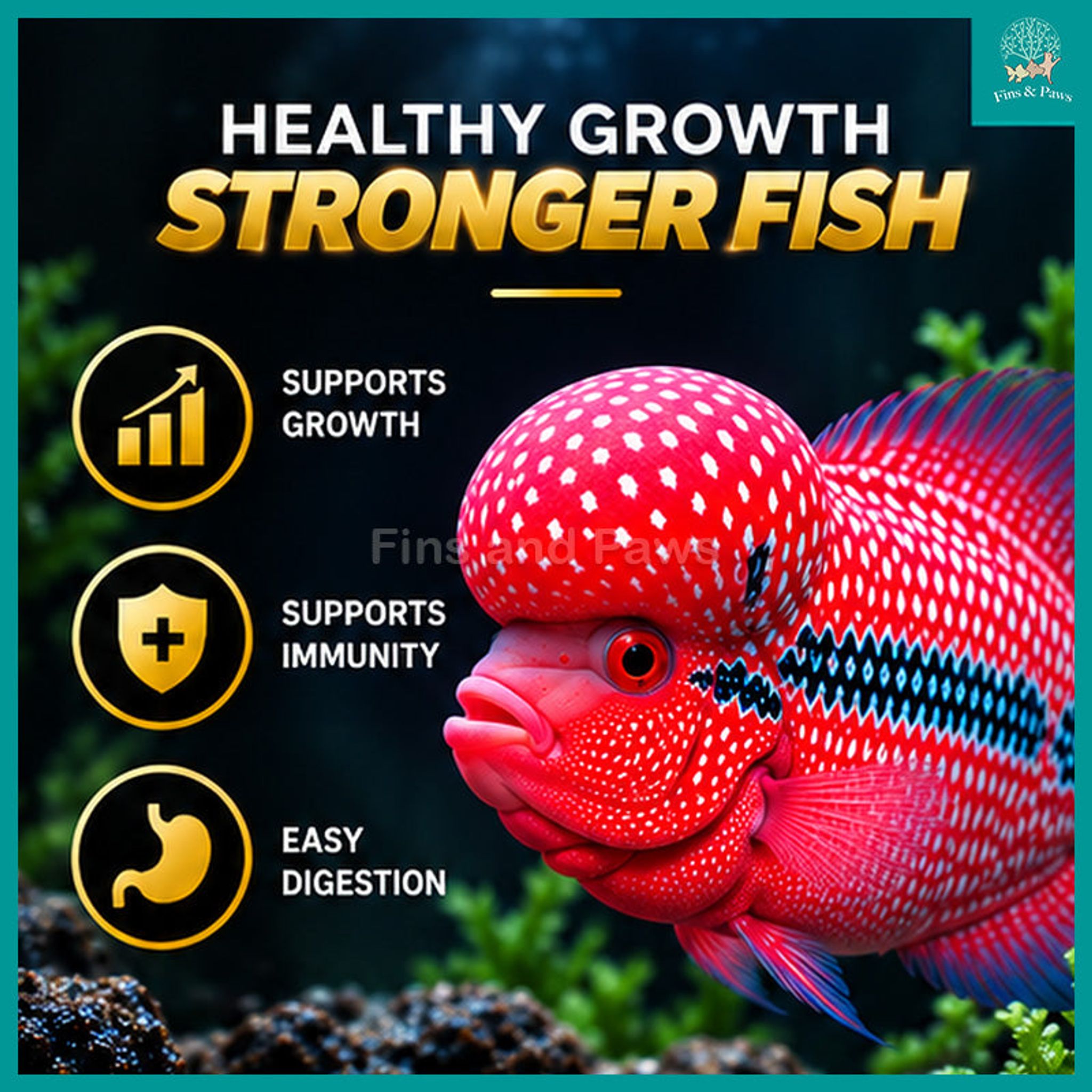 [Relive] Flower Horn Luohan Cichlids Color and Growth Floating Pellet Fish Feed 100g