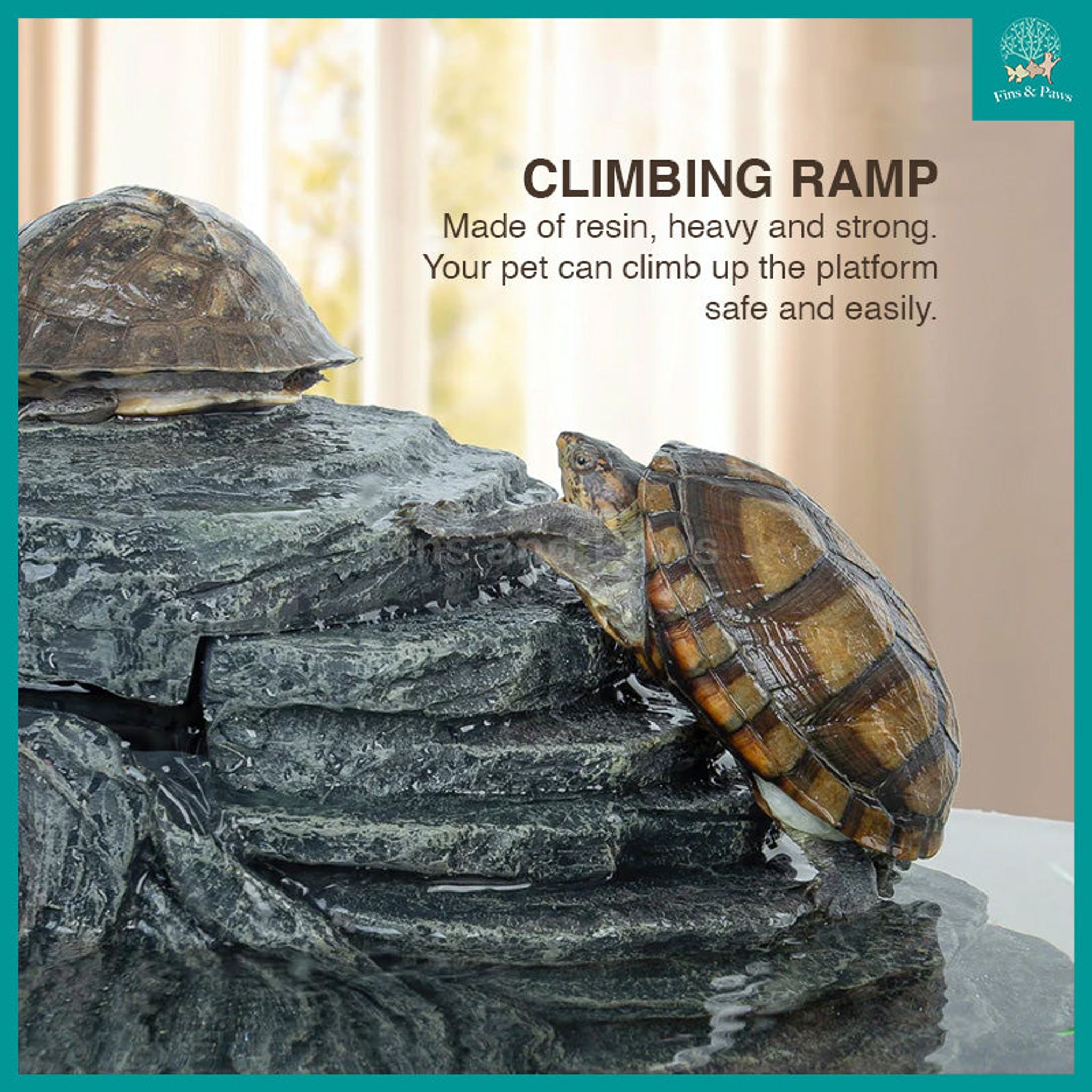 [ReptiZoo] 2-in-1 Turtle Filter Basking Platform Suitable for Terrapins. Frogs and other Amphibians - GLB09(RF01-B35)