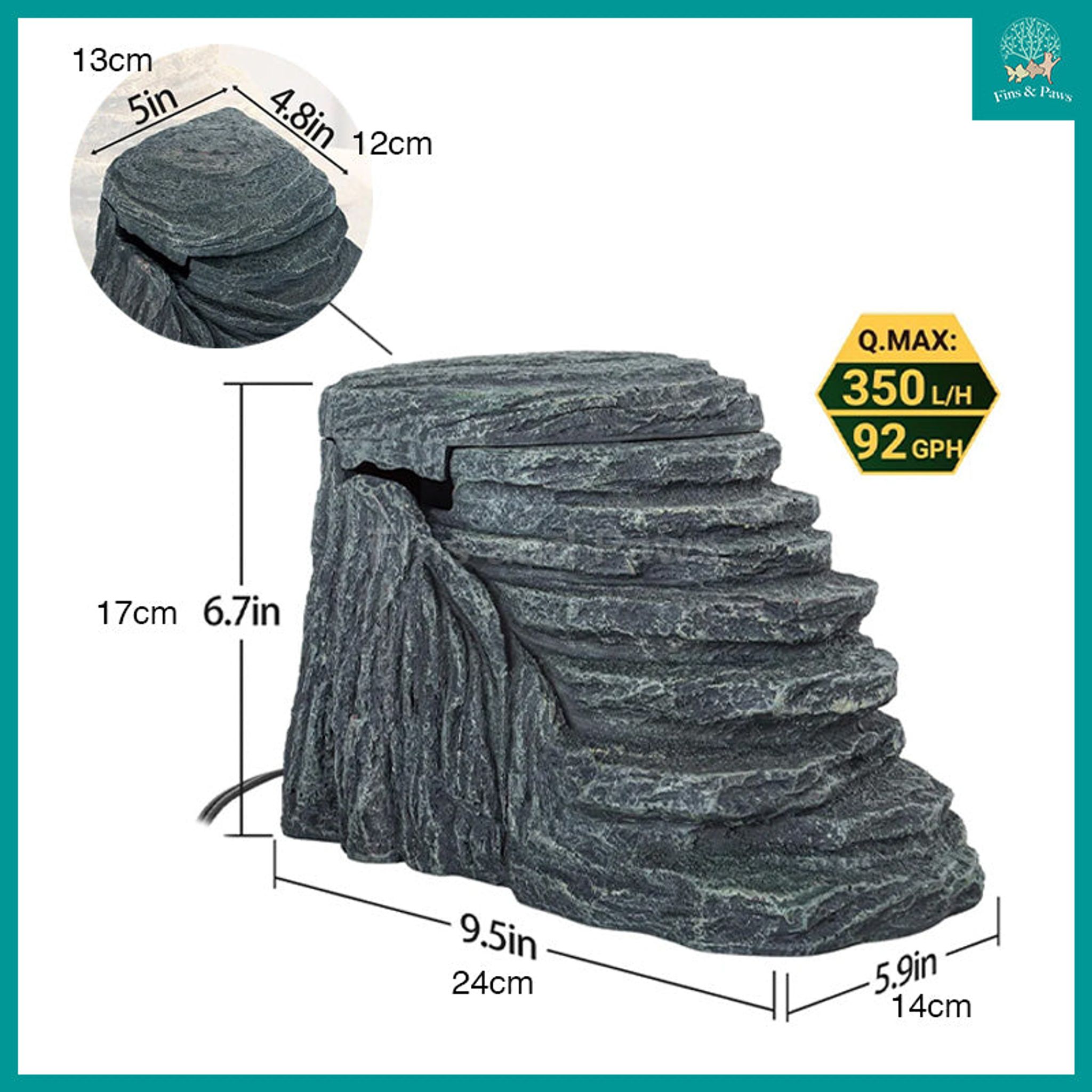 [ReptiZoo] 2-in-1 Turtle Filter Basking Platform Suitable for Terrapins. Frogs and other Amphibians - GLB09(RF01-B35)