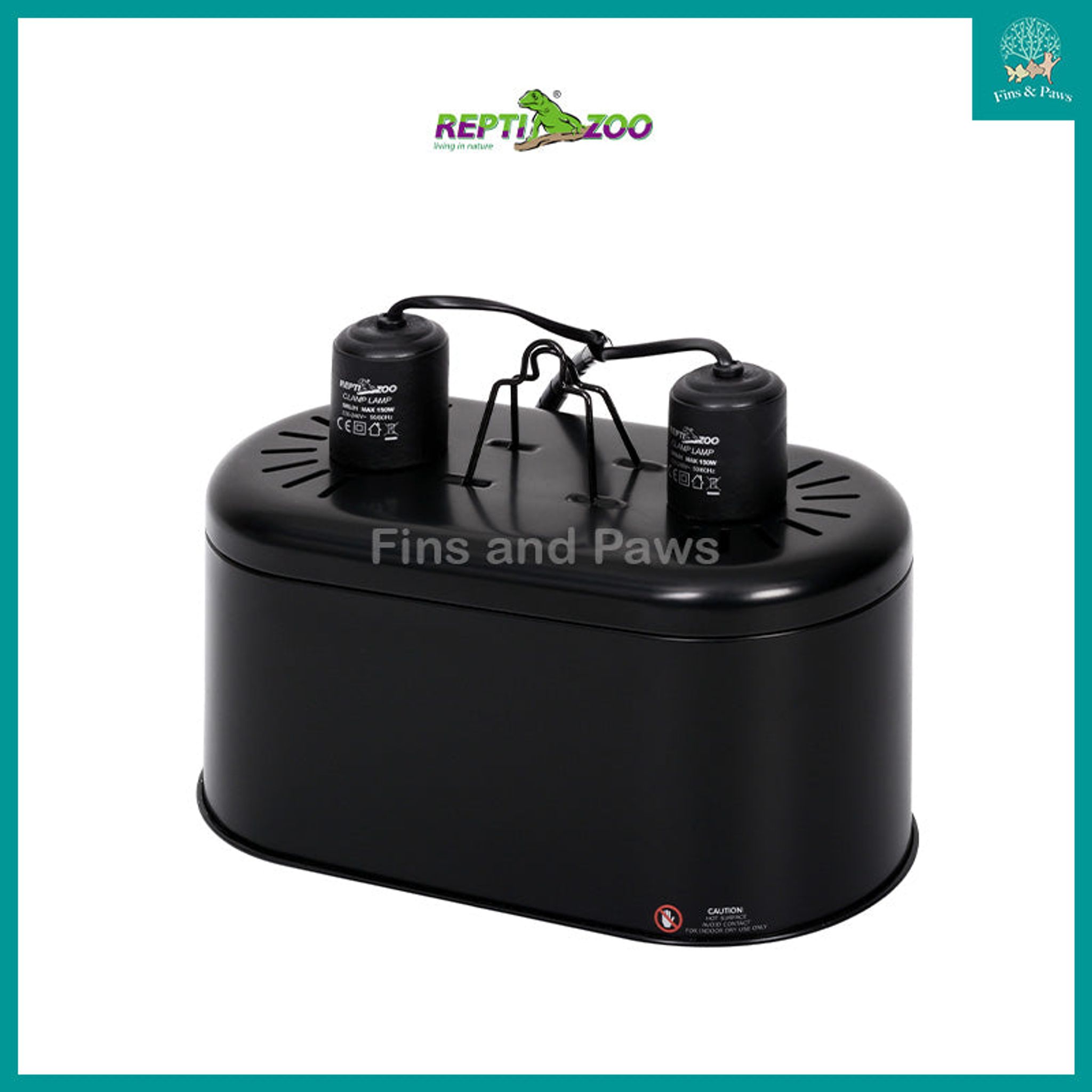 [ReptiZoo] Dual Dome Lamp Fixture for Terrarium / Reptile Tank (Max 2 x 150W)