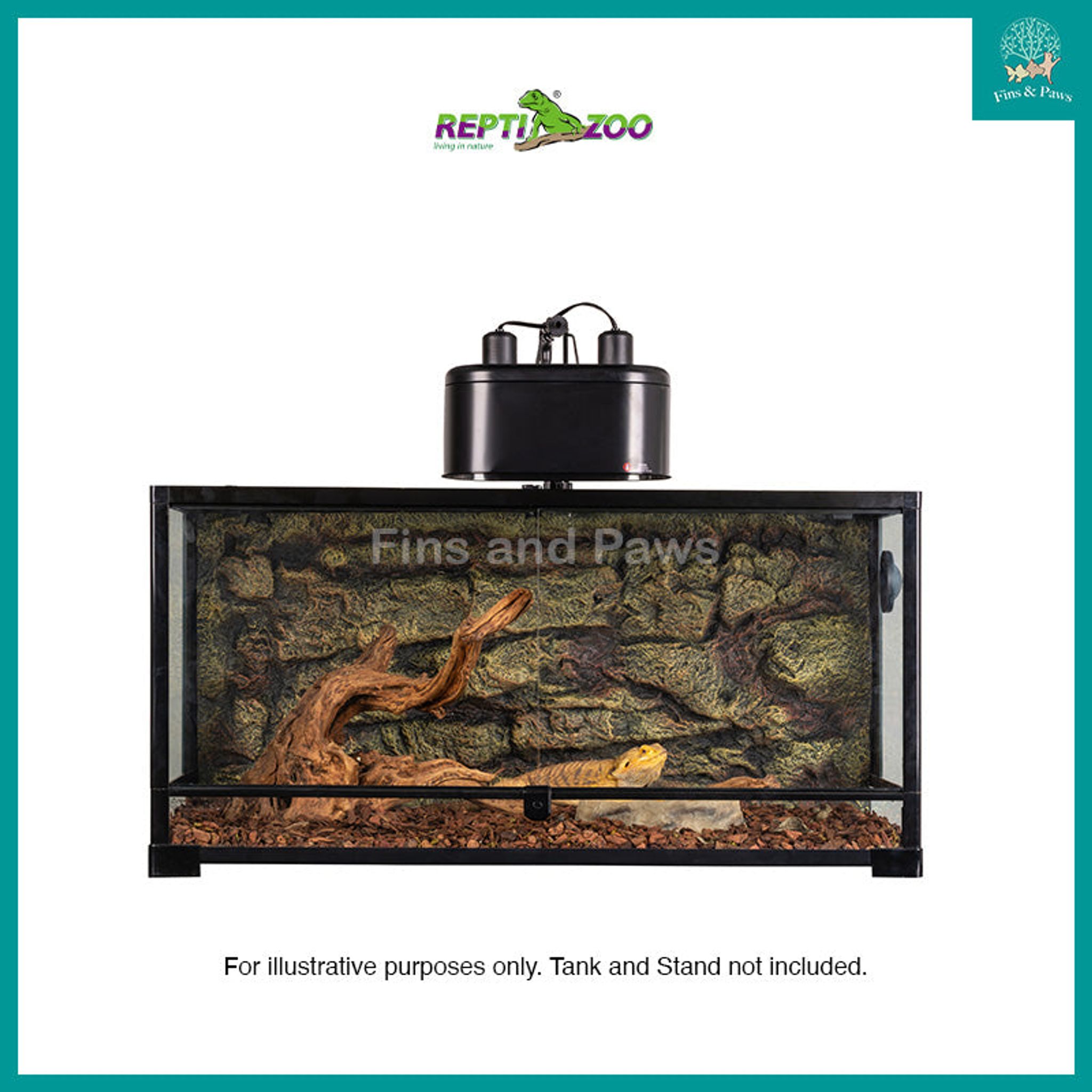 [ReptiZoo] Dual Dome Lamp Fixture for Terrarium / Reptile Tank (Max 2 x 150W)