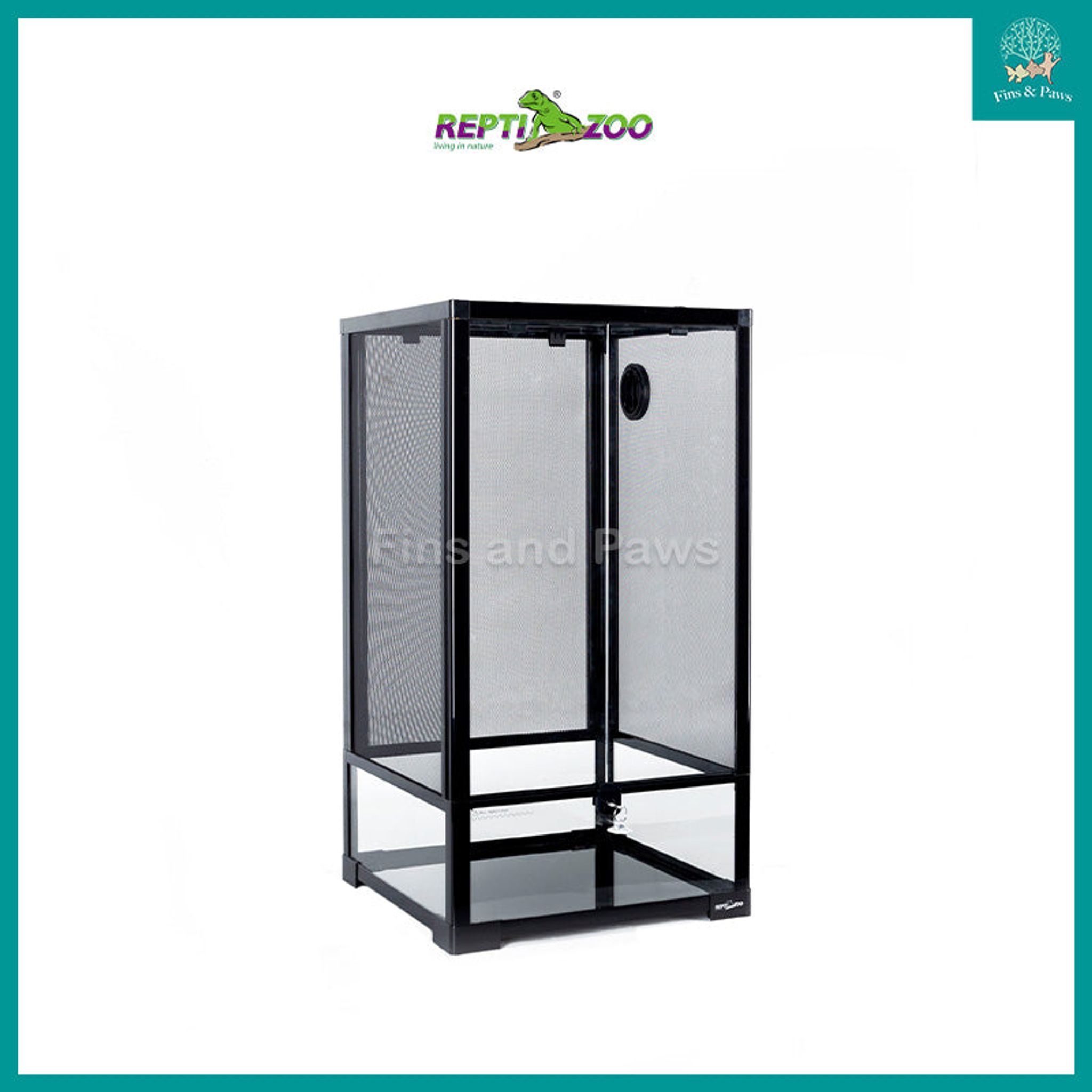 [ReptiZoo] 3-Sides Air Screen Terrarium Cage with Glass Base and Doors for Reptile, Insects and Plants (RHK135F)