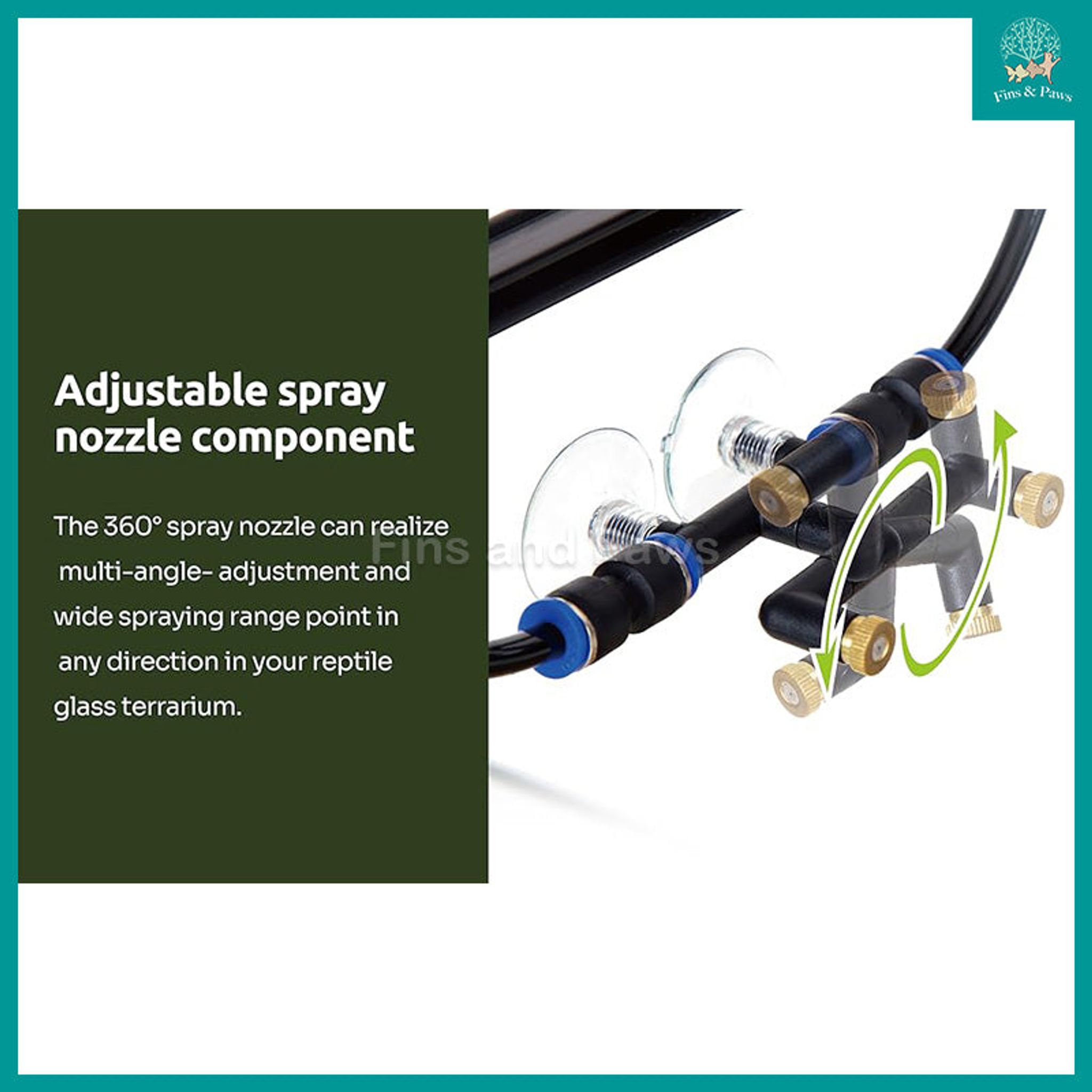 [ReptiZoo] TR03-2A Nozzle Set (4pcs/set) – Misting Nozzles for Reptile Terrariums, Vivariums & Greenhouses