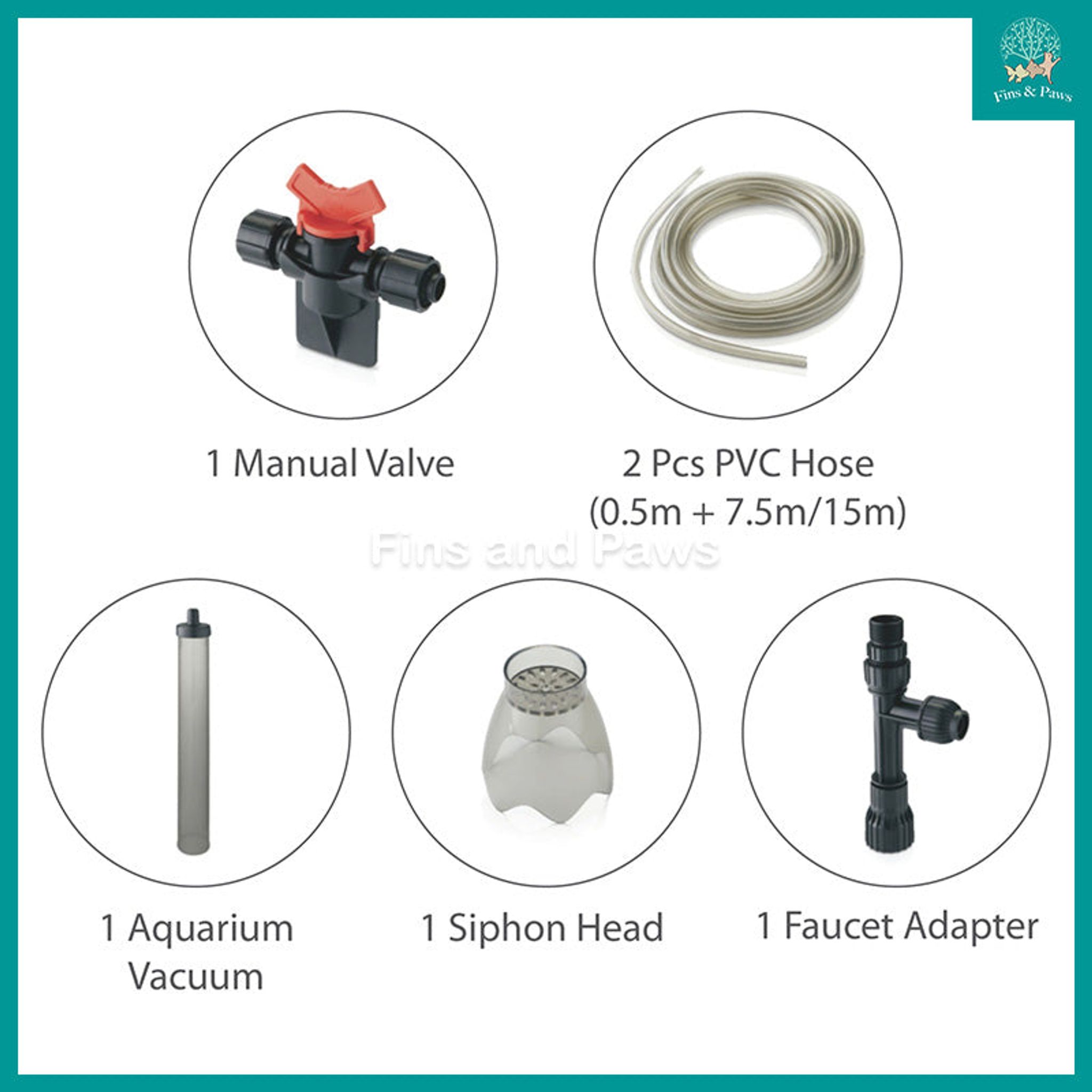 [Resun] Power Vac 2-in-1 Siphon Cleaner and Water Change Hose for Large Aquarium Fish Tanks (more than 3ft)