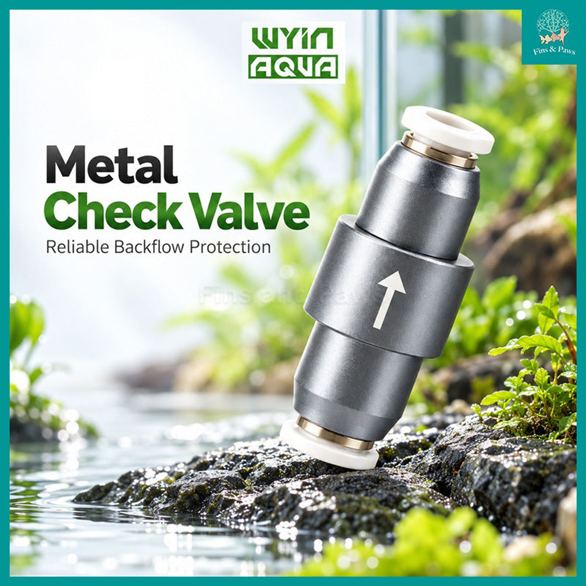 [Wyin Aqua] Metal Check Valve 6mm for Aquarium – Aluminum Alloy Aquarium Check Valve (Suitable for Airtube and CO2 Tube)
