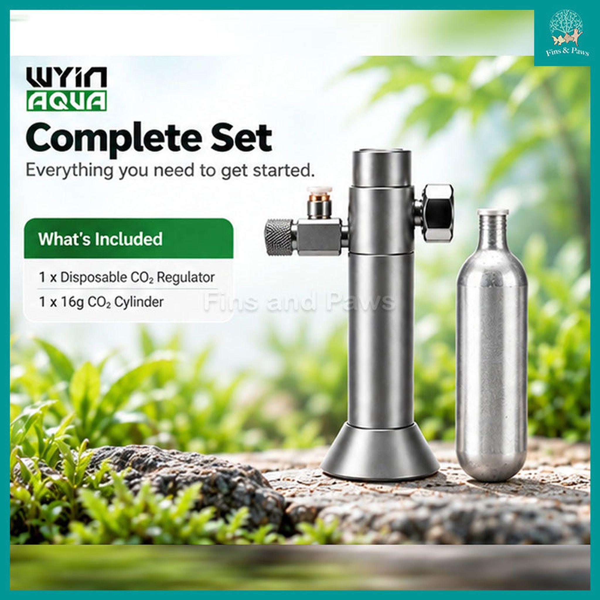 [Wyin Aqua] 16g Disposable CO₂ Regulator Set for Nano Planted Aquarium