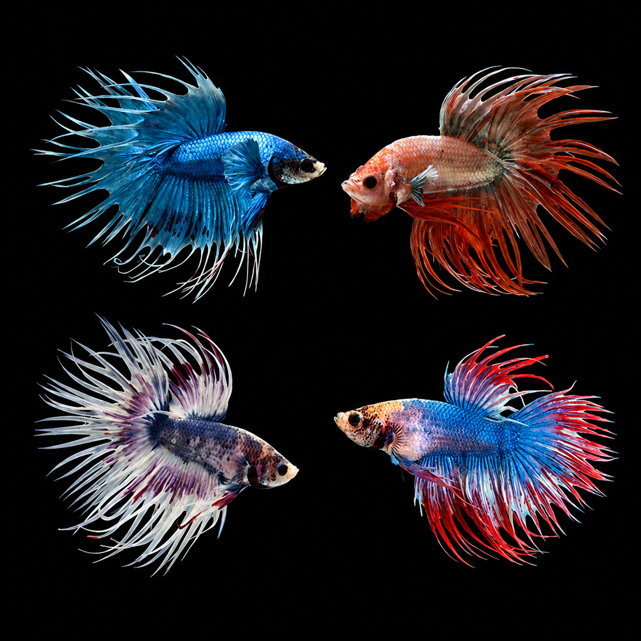 Betta male crowntail assorted 3-4cm