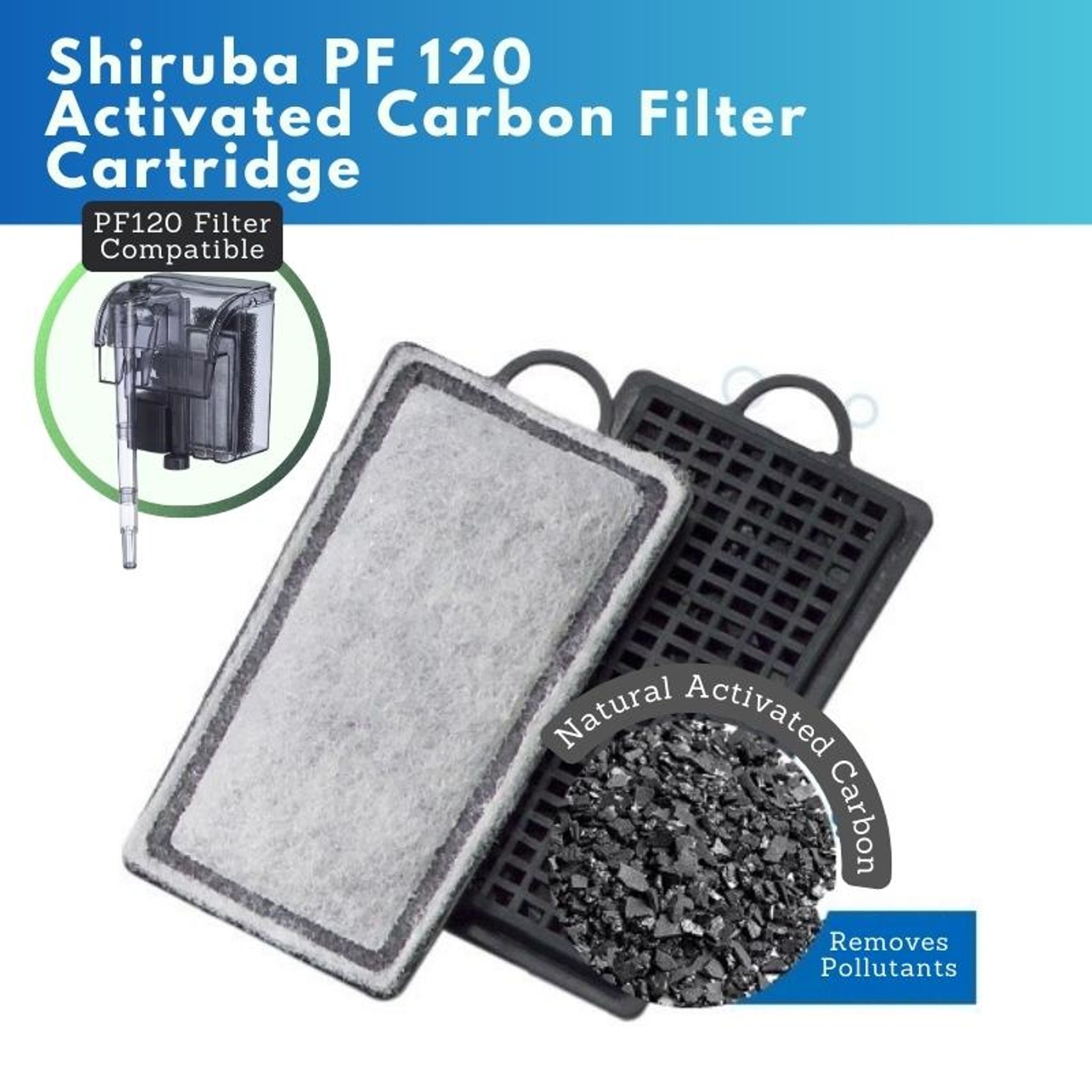 Shiruba Activated Carbon Aquarium Filter Cartridge Replacement for Hang-On Back Filters