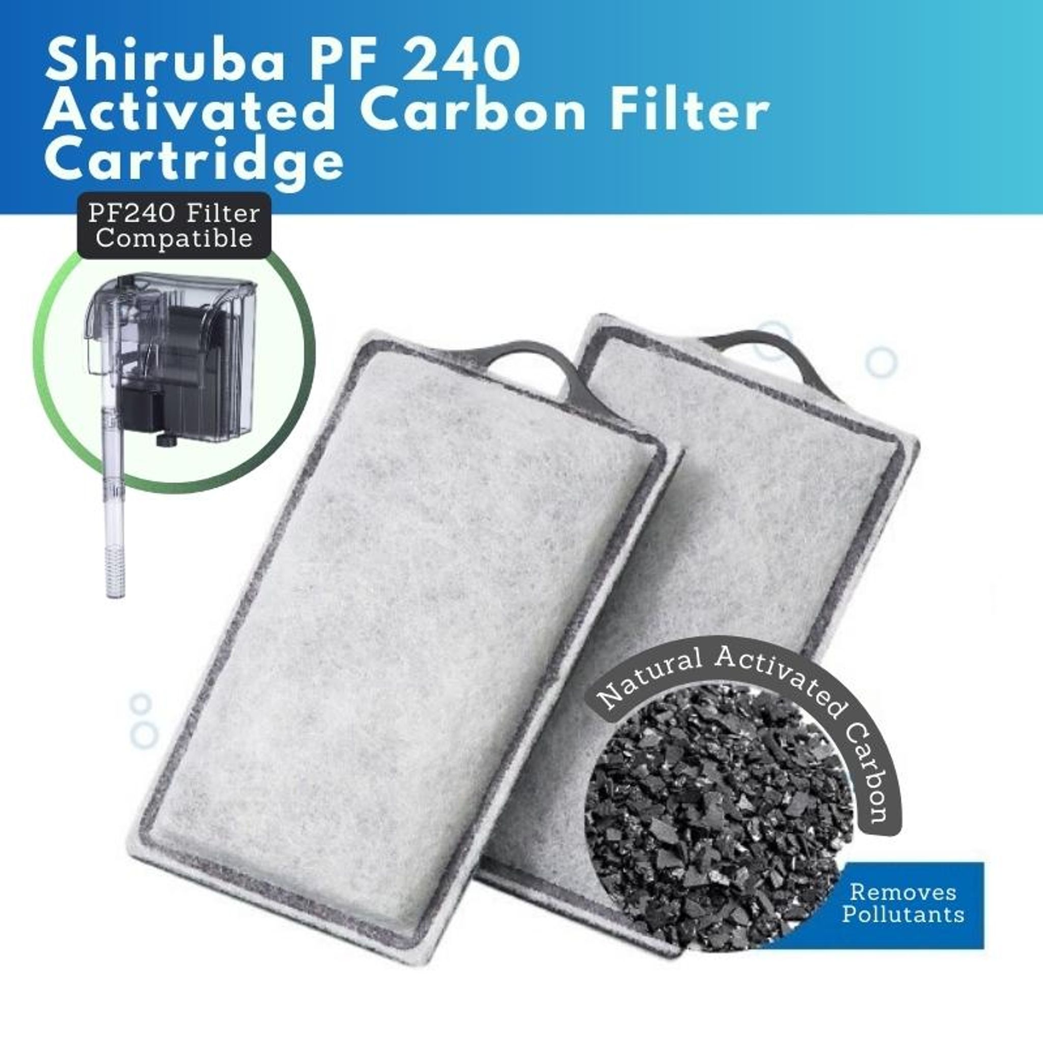 Shiruba Activated Carbon Aquarium Filter Cartridge Replacement for Hang-On Back Filters