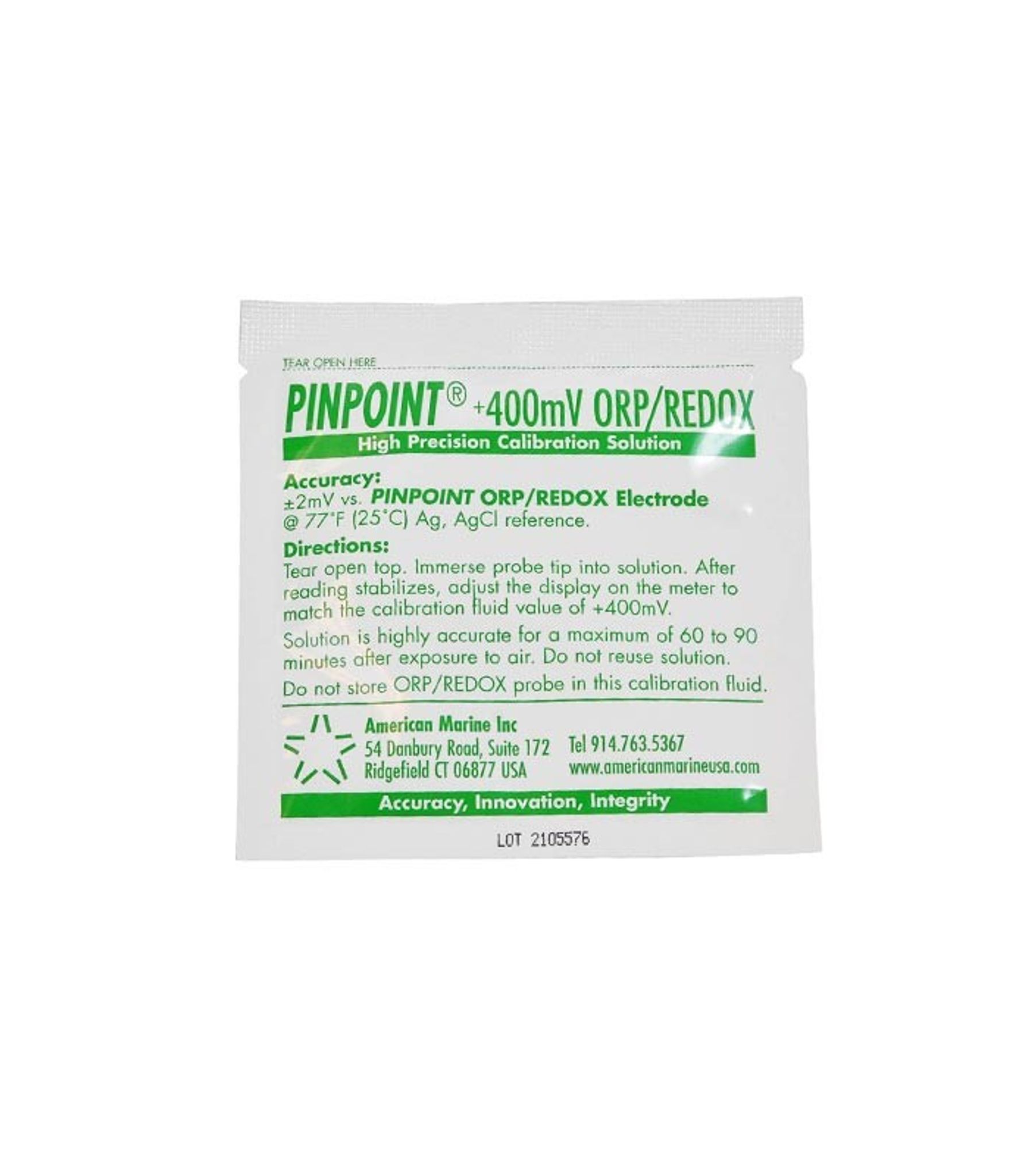 American Marine PINPOINT ORP/REDOX +400mV Calibration Fluid