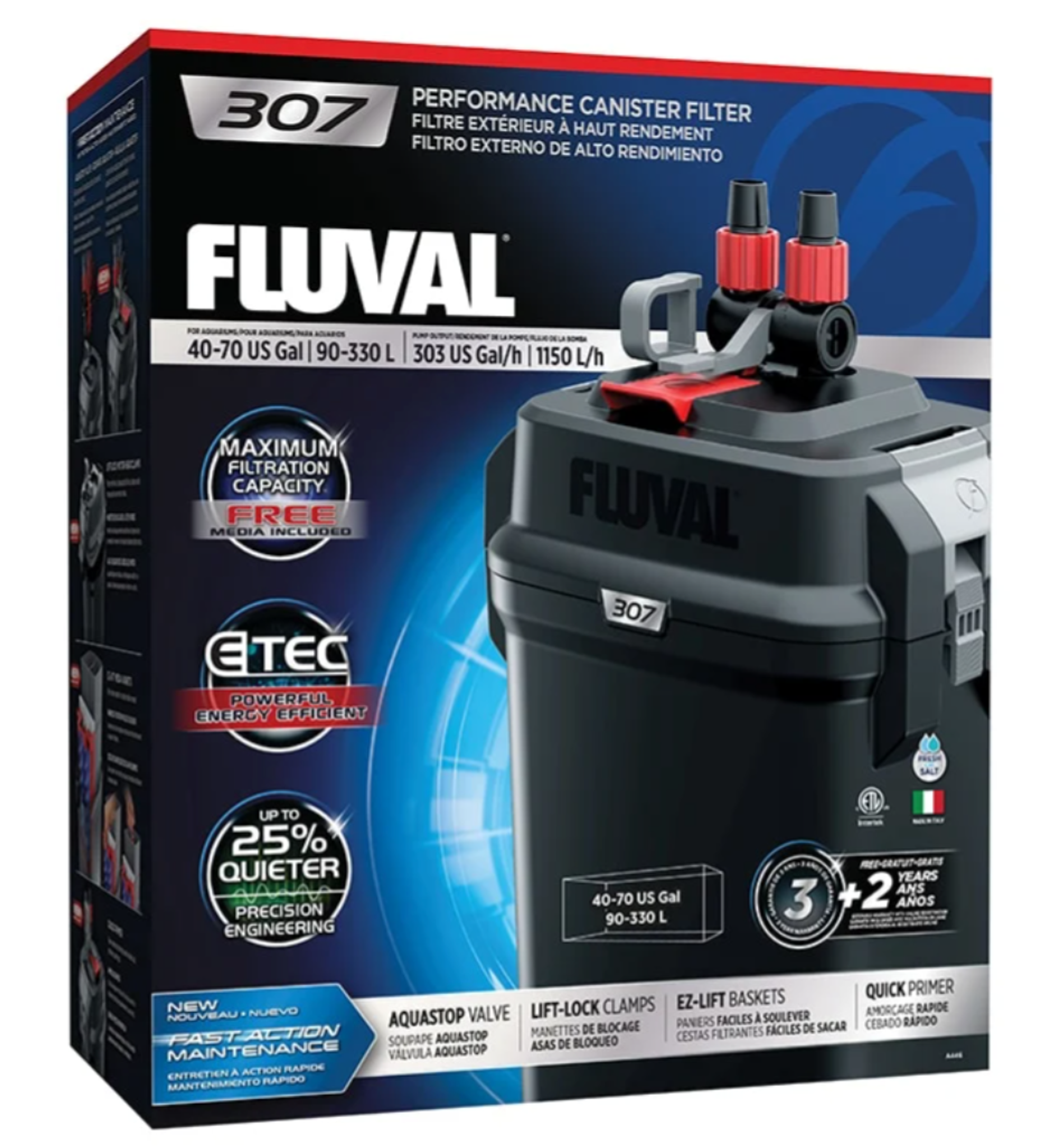 FLUVAL 307 EXTERNAL CANISTER FILTER PUMP A446