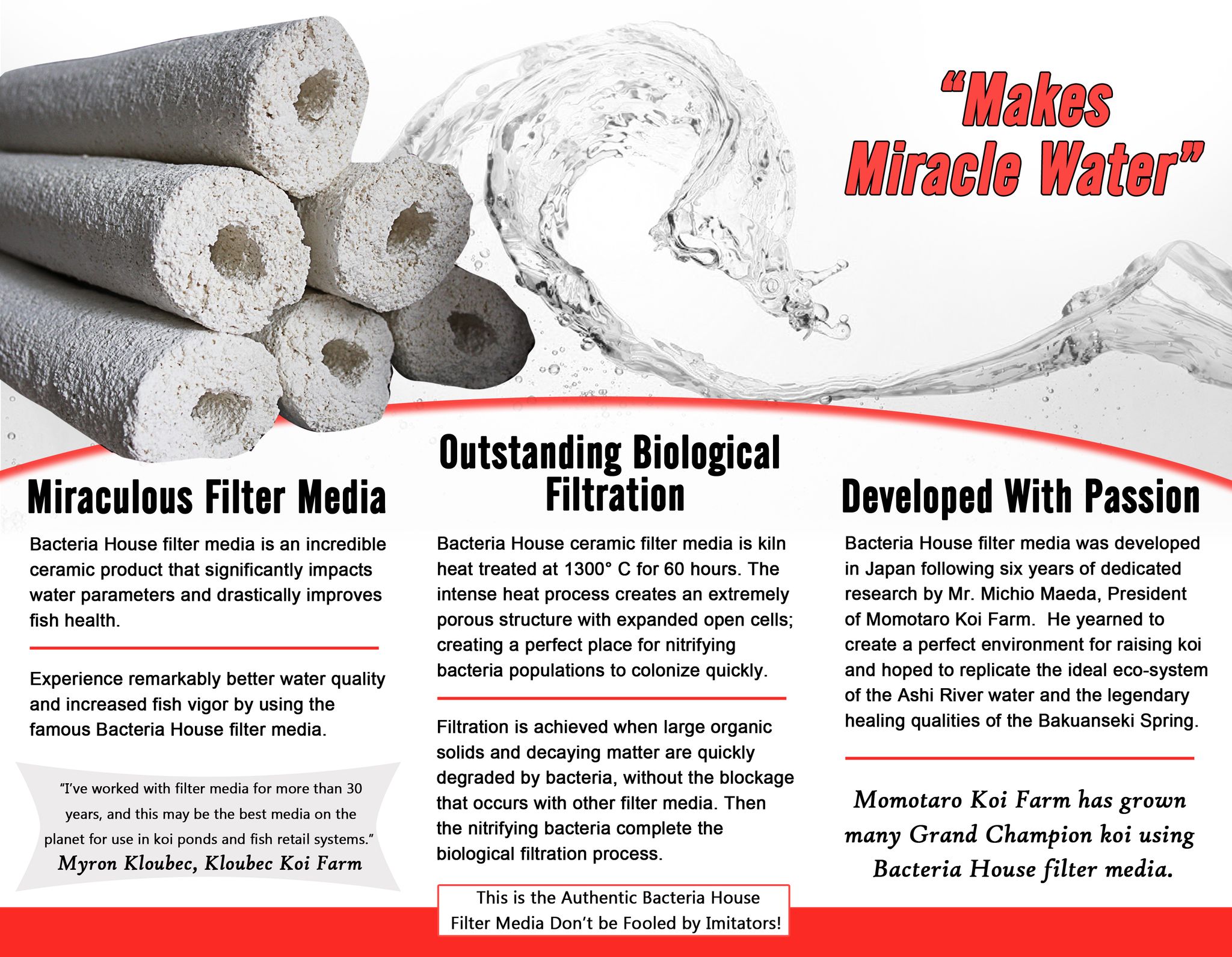 Momotaro Bacteria House (Japan) - Koi Pond Bio Filter Media 1KG Repack