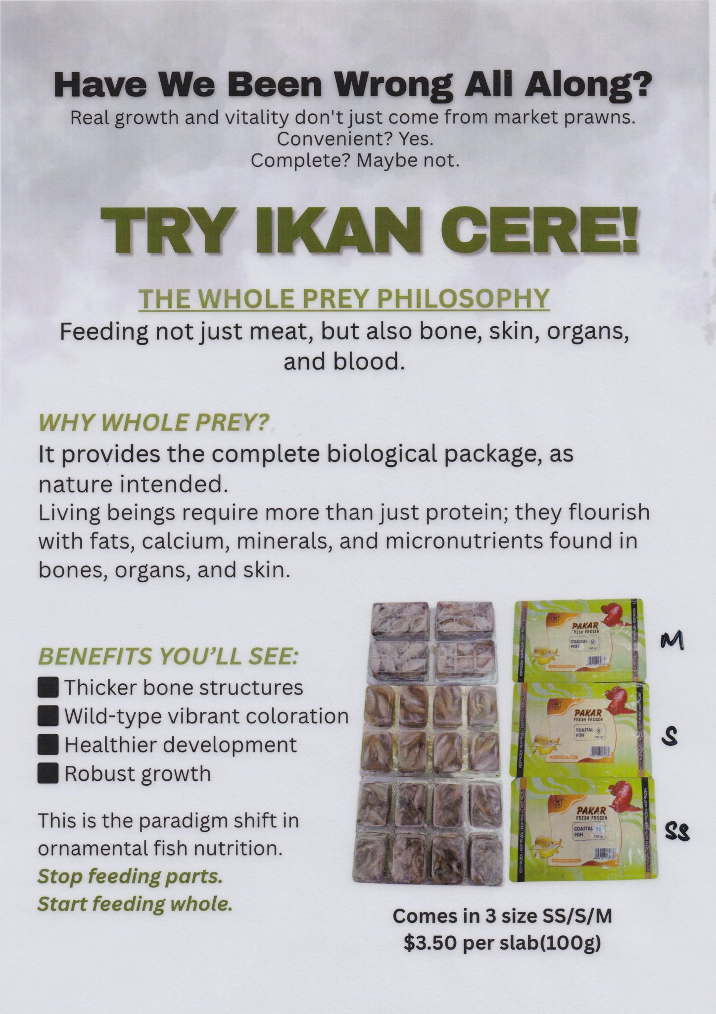 PAKAR fresh frozen Coastal Fish M size per slab 100g
