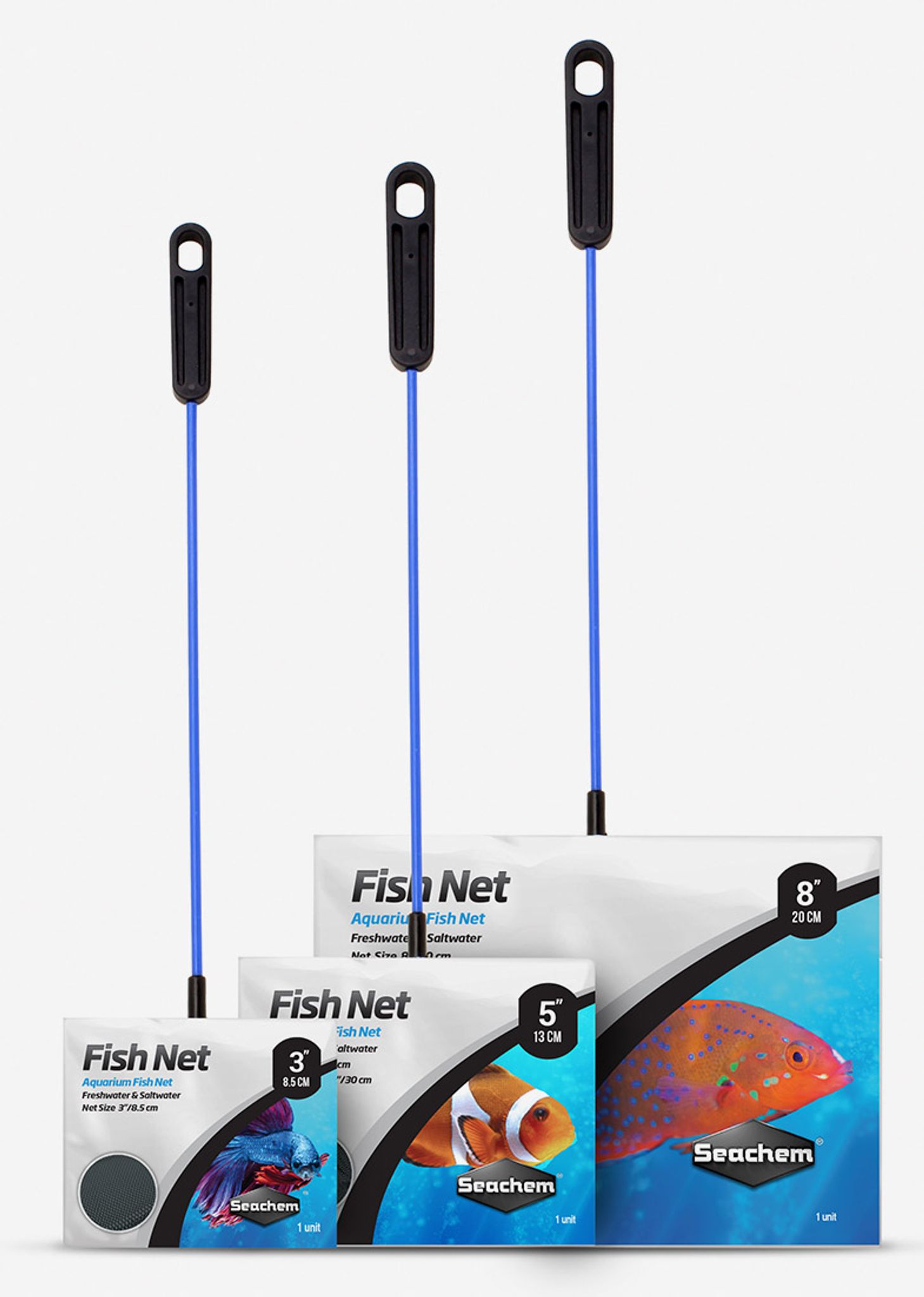 SEACHEM Aquarium Fish Net SHORT 6 sizes