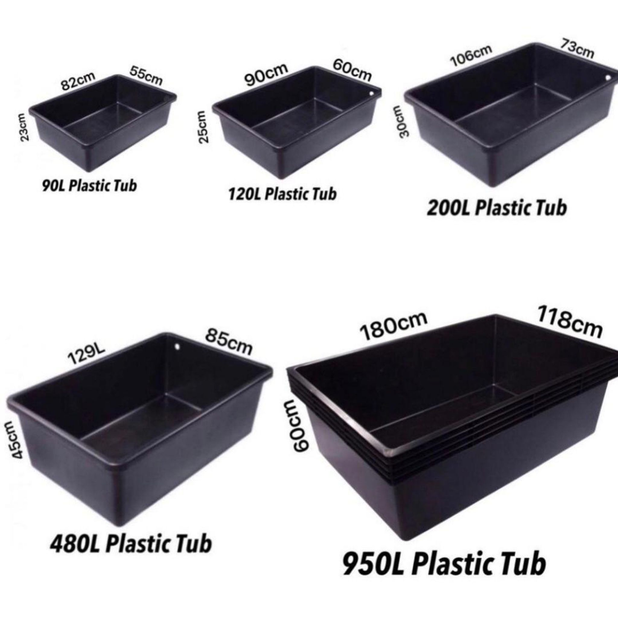 Guppy Fibre Tub Blue/Black (Options Available)