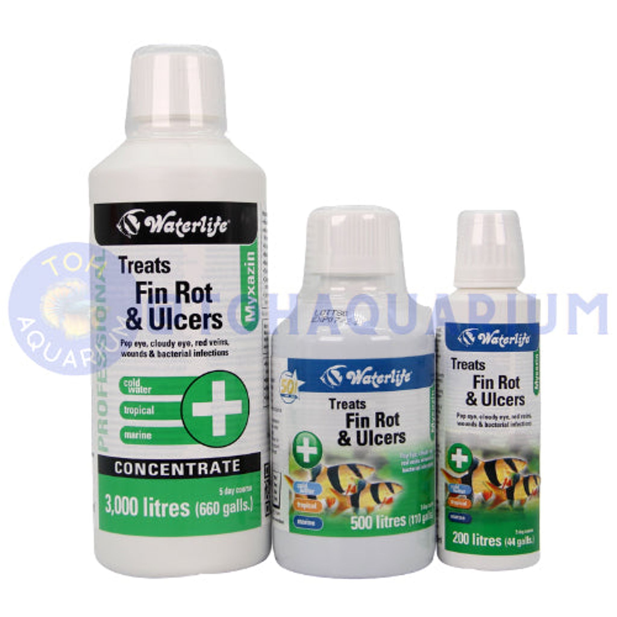 Waterlife Myxazin Treats Fin Rot and Ulcers (Options Available)